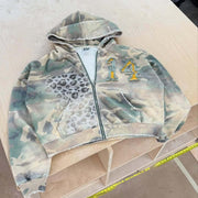 Retro Camo Zip Hoodie