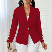 Elegant Patchwork Suit Jacket for Women - Slim Fit
