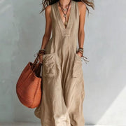 Elegant Loose-Fitting Jumpsuit with Pockets