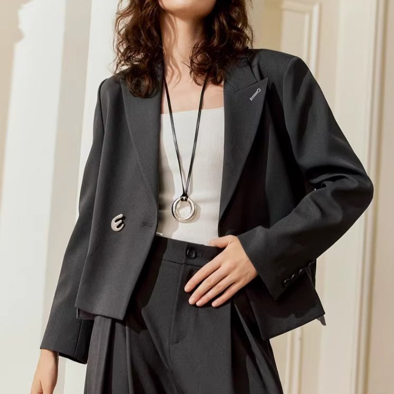 Elegant Dark Gray Blazer for Women