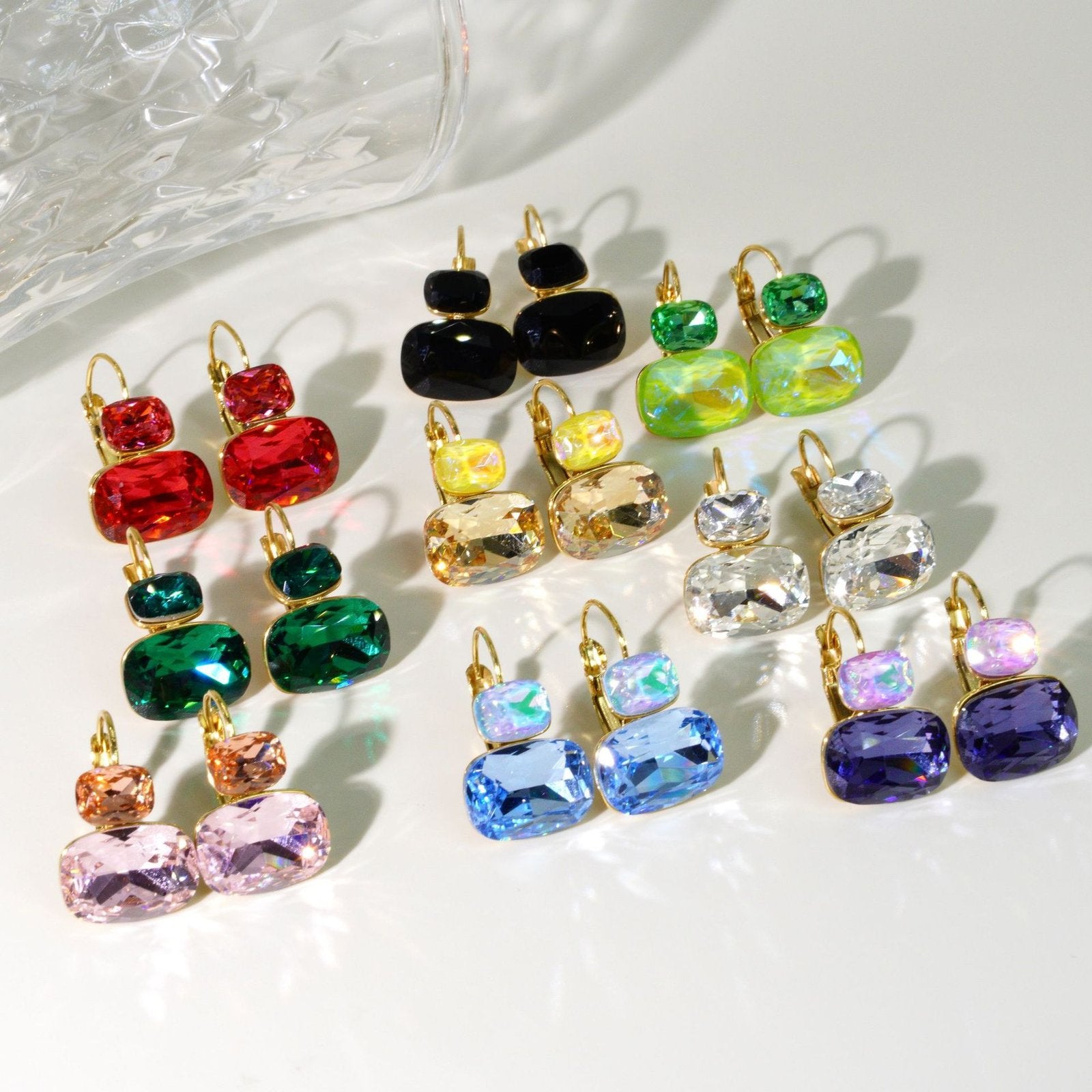 Colorful Zircon Stainless Steel Earrings for Women
