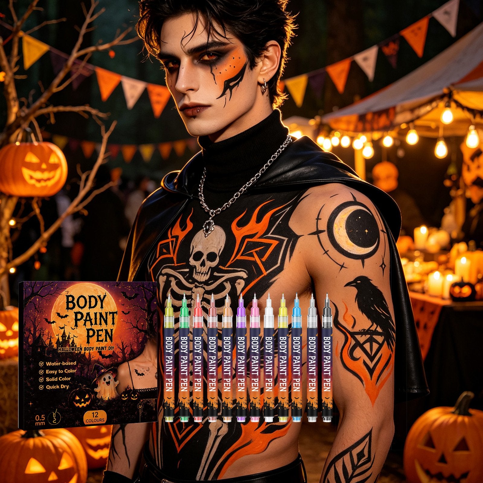Vibrant Body Art Pen Set