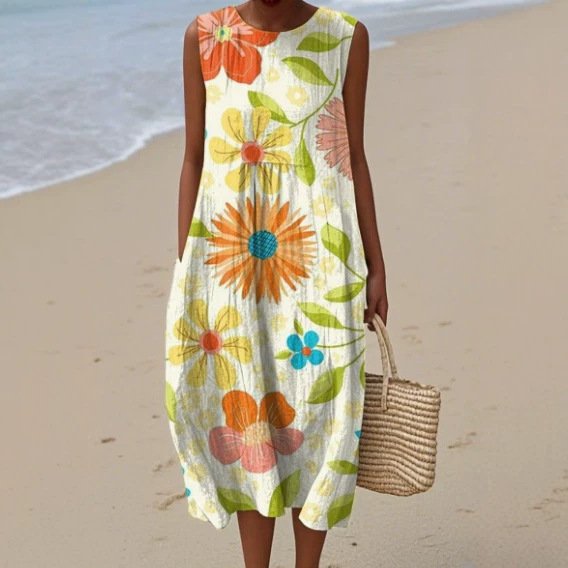 Elegant Sleeveless Midi Dress for Women