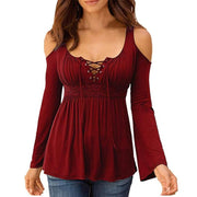 Off-the-Shoulder Long-Sleeve T-Shirt for Women