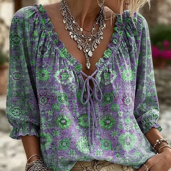 V-Neck Linen Shirt