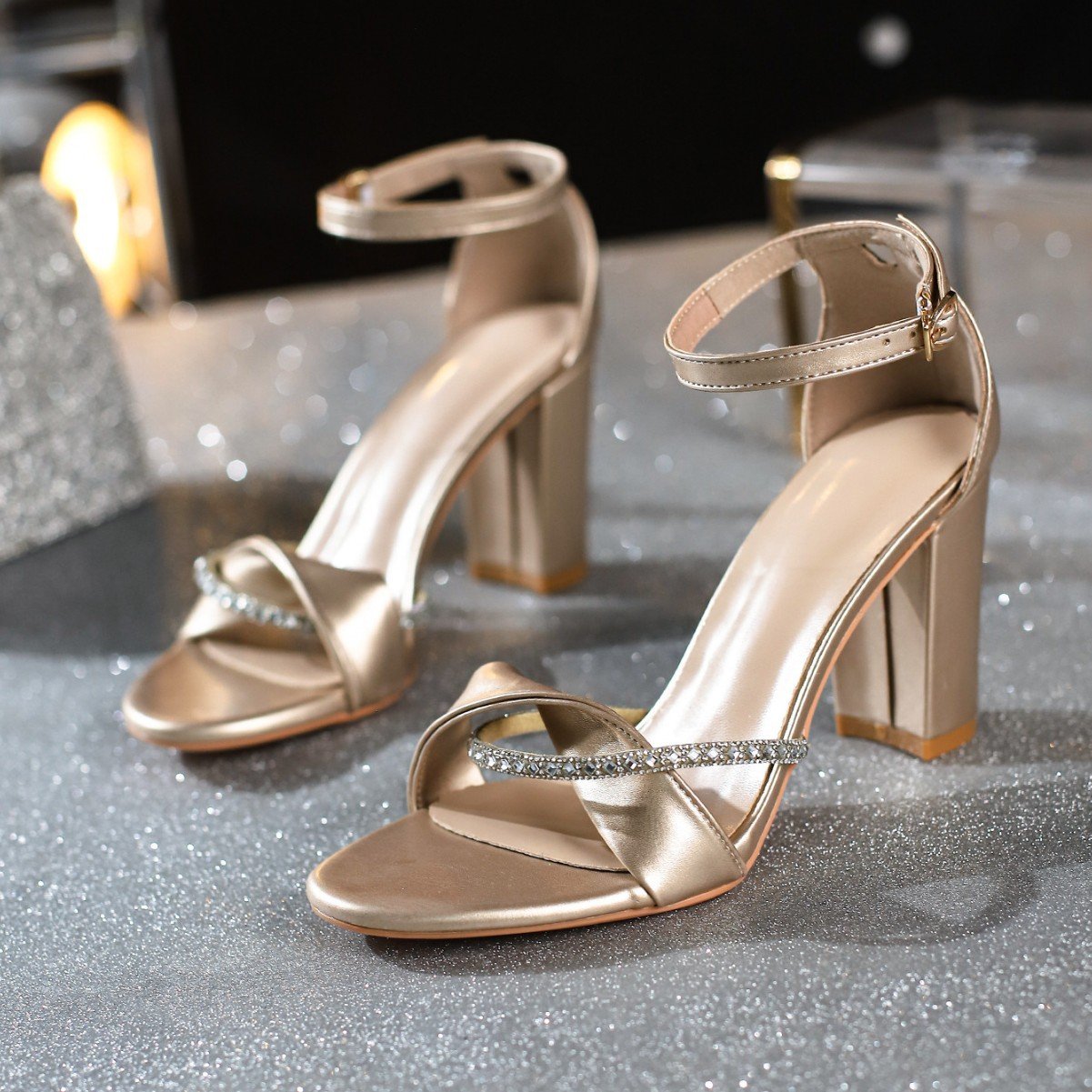 Rise Above with Rose Gold Chunky Heels