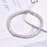 Geometric Tennis Chain Necklace With Zircon Accents