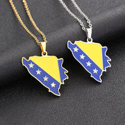 Global Map Necklace - Stainless Steel
