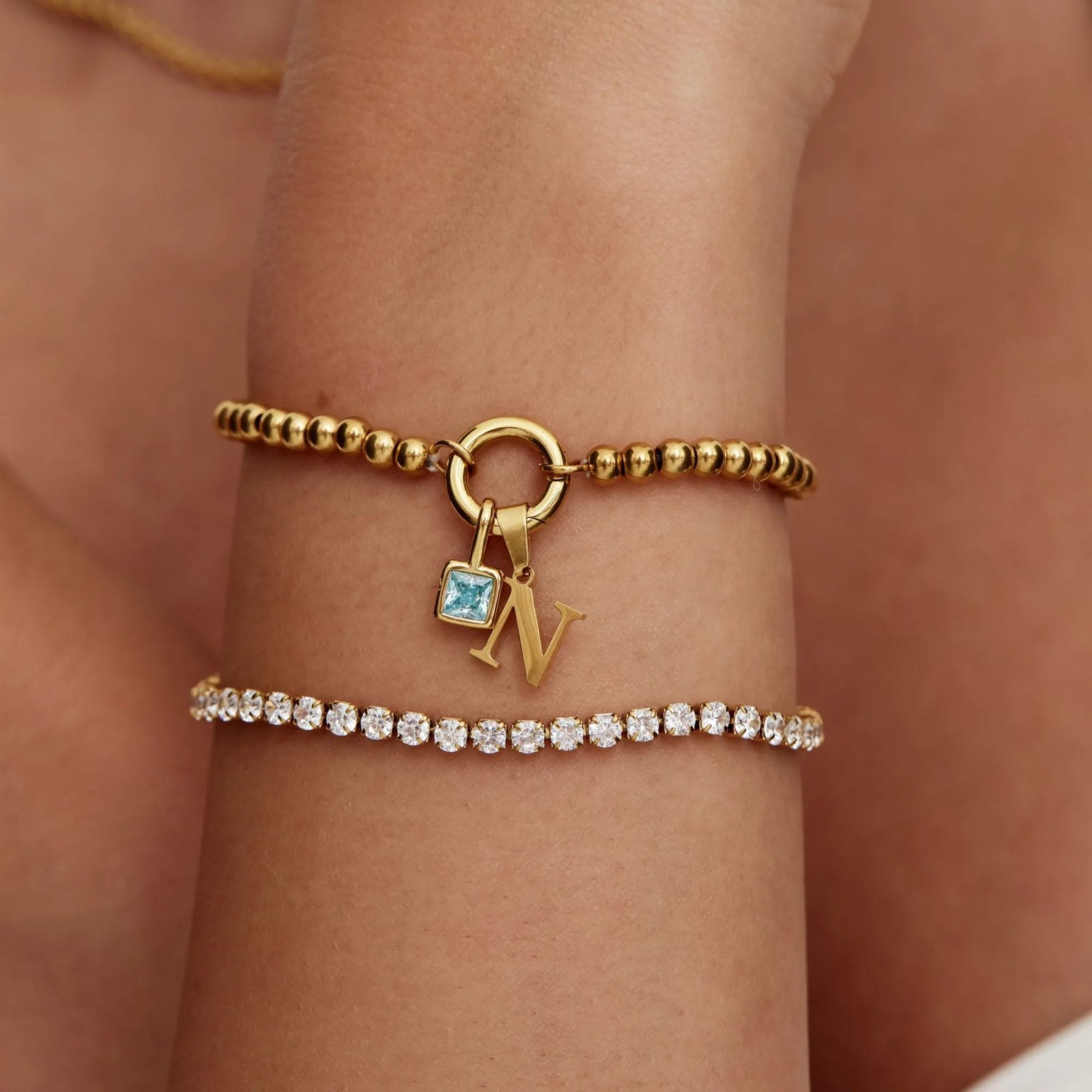 Stunning 18K Gold-Plated Bead Elastic Bracelet