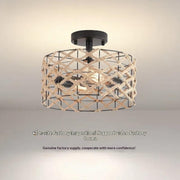 Rustic Suction Lamp with Woven Ironwork