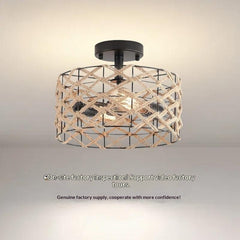 Rustic Suction Lamp with Woven Ironwork