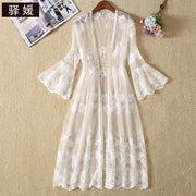 Women's Lace Cardigan Shawl with Drop-Shoulder Sleeves