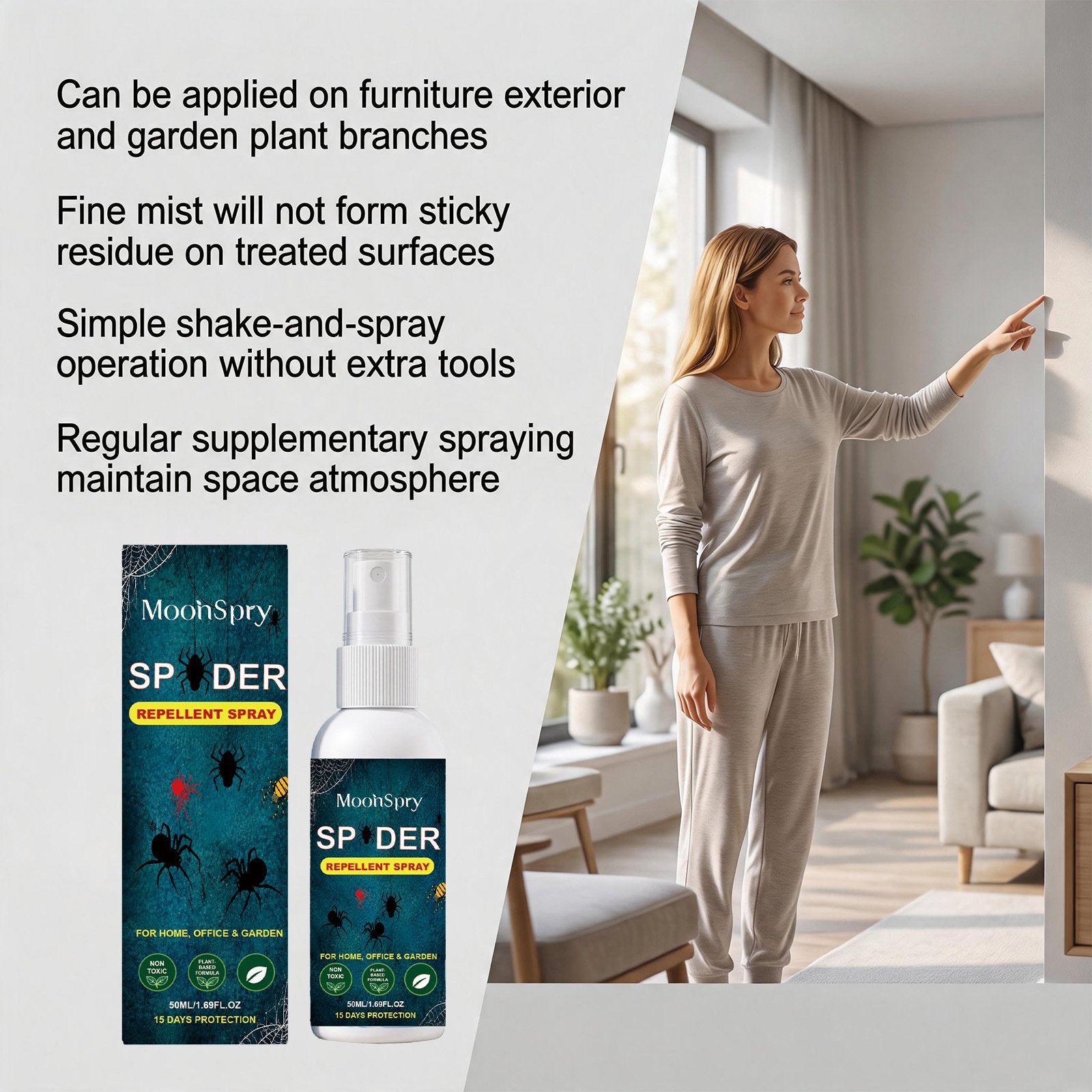 Natural Spider Repellent Spray - Non-Toxic & Safe for Homes