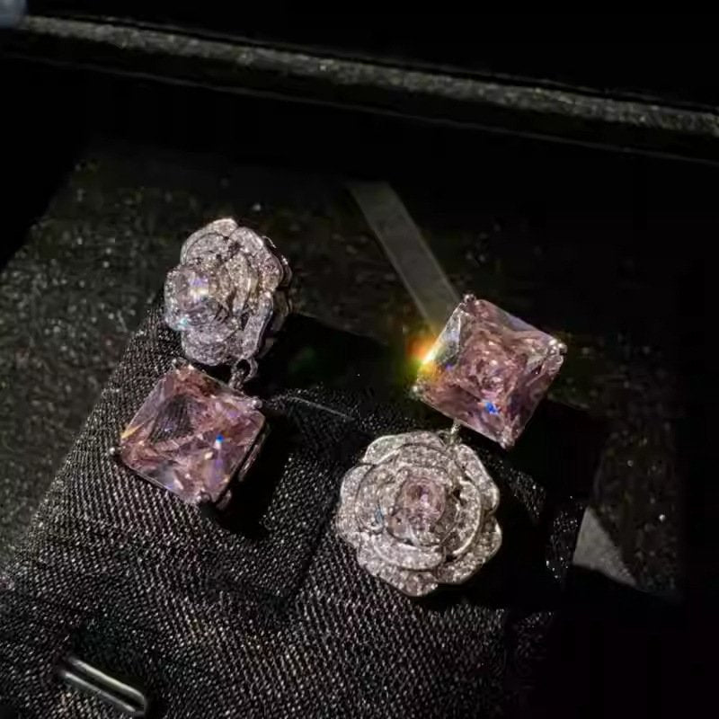 Rose Gold Floral Jewelry Set for Women