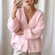Thick Knit Women's Solid Color Cardigan Sweater