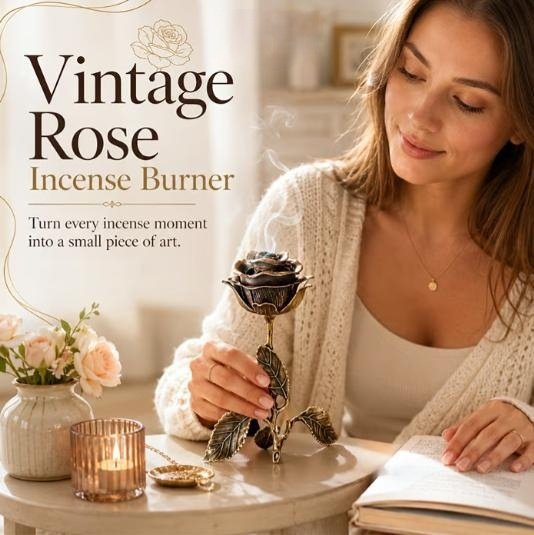 Retro Rose Incense Burner for a Calming Ambiance