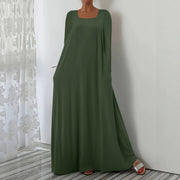 Spring Autumn New Large-size Dress Casual and Loose-fitting with Long Sleeves