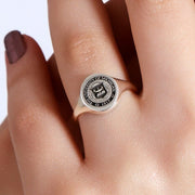 Custom Birthstone Engraved Ring for Her