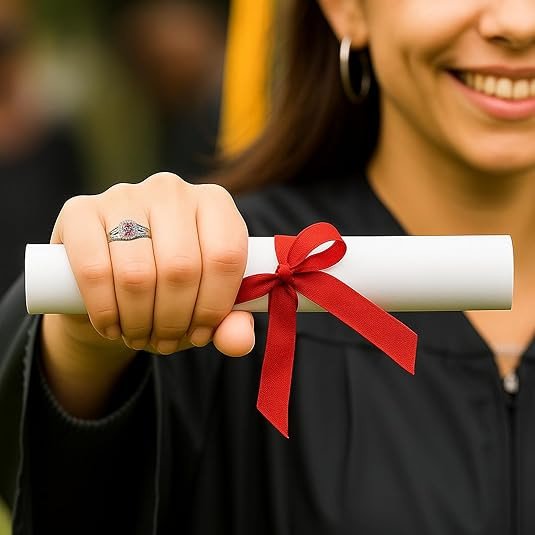 Custom Birthstone Class Ring for Graduation Ceremony
