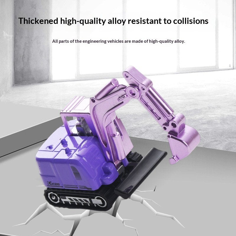 Excavator Alloy Vehicle Glider Toy Set