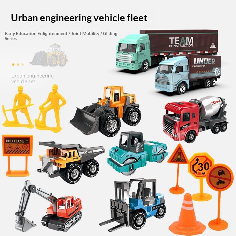 Engineering Vehicle Set Gift Box - Alloy Model Car Kit
