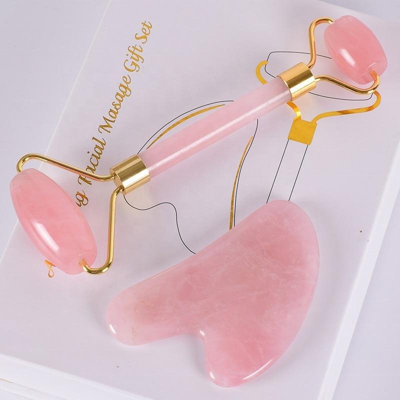 Rose Quartz Eye Massage Roller for Facial Relaxation