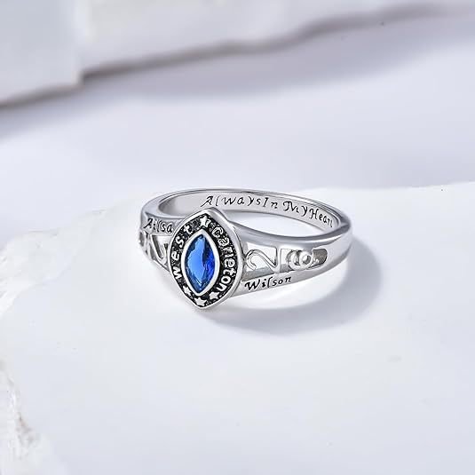 Personalized Birthstone Ring with Copper & Diamond Inlay