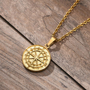 Stainless Steel Compass Pendant Necklace for Men