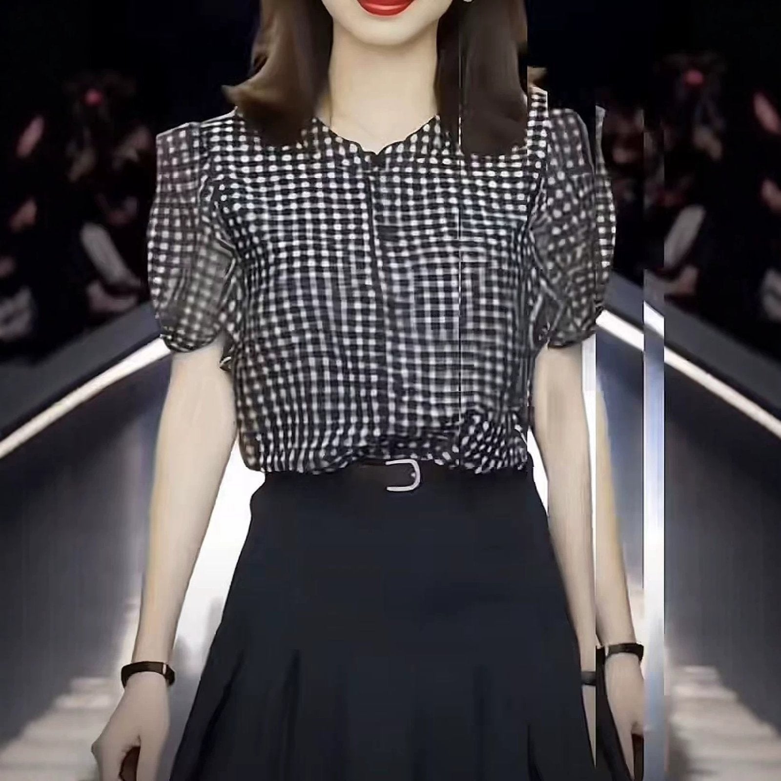 Western-inspired Plaid Blouse for Women