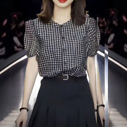 Western-inspired Plaid Blouse for Women