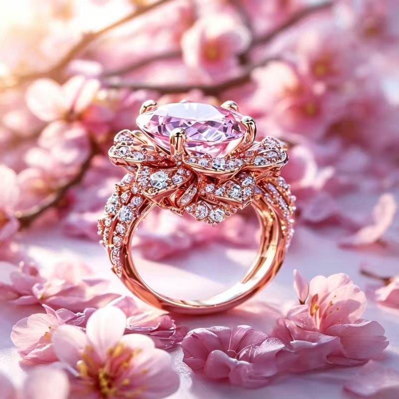 Elegant Gemstone Geometric Ring
