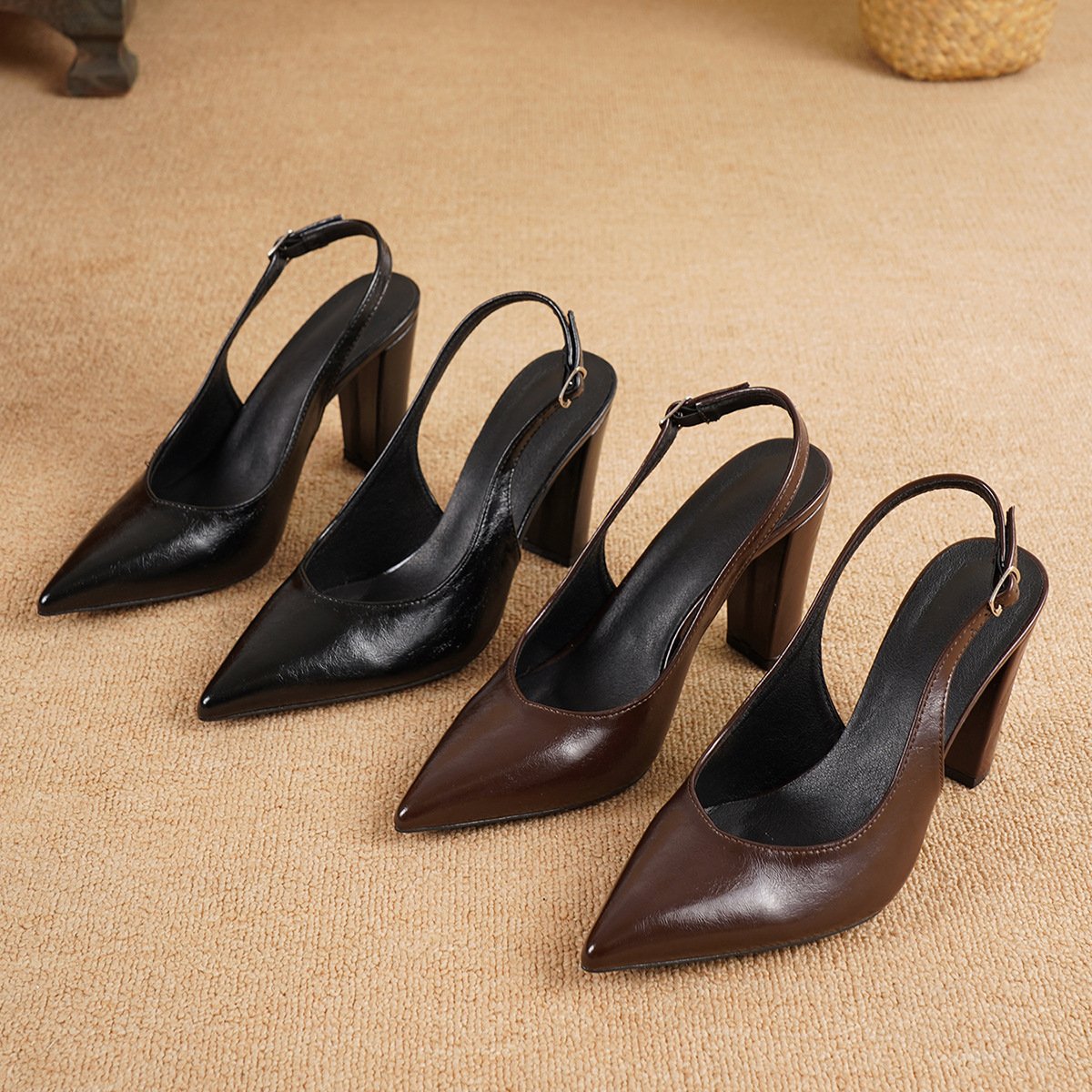 Elevate Your Style with High-Heeled Slingback Pumps