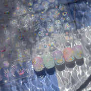 Ocean-Themed Nail Stickers Set