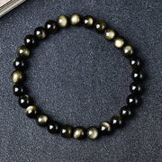 Obsidian Crystal Gold Sheen Bracelet with Natural Shine