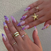 Seashell Nail Tips Set - 30 Pieces