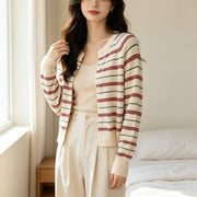 Elegant Striped Sweater for Women - Cozy Cardigan