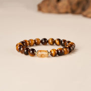 Stunning Tiger Eye Bead Bracelet - Natural Yellow Energy