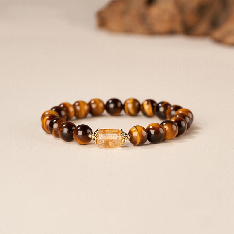 Stunning Tiger Eye Bead Bracelet - Natural Yellow Energy