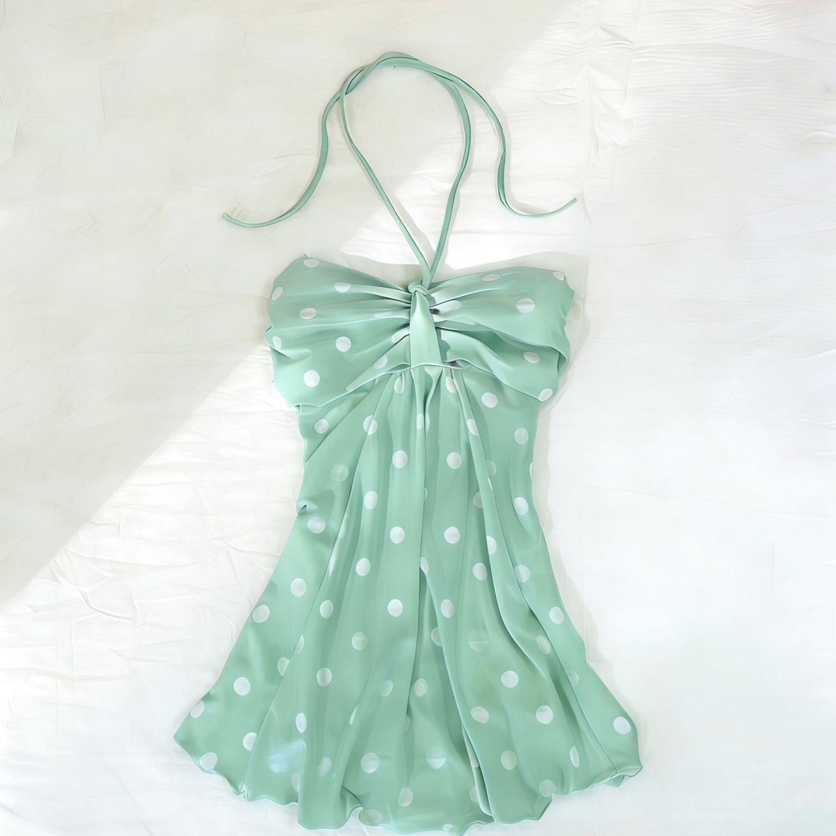 Mint Green Polka Dot Halter Vest