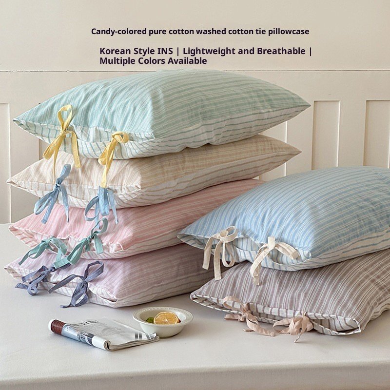Brighten Up Your Home with Colorful Cotton Striped Pillowcase