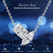 Moissanite Pendant in Geometric Sterling Silver 925