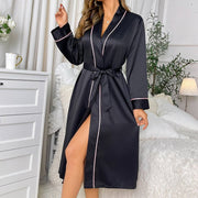 Thin Ice-silk Nightgown & Cardigan Set for Women