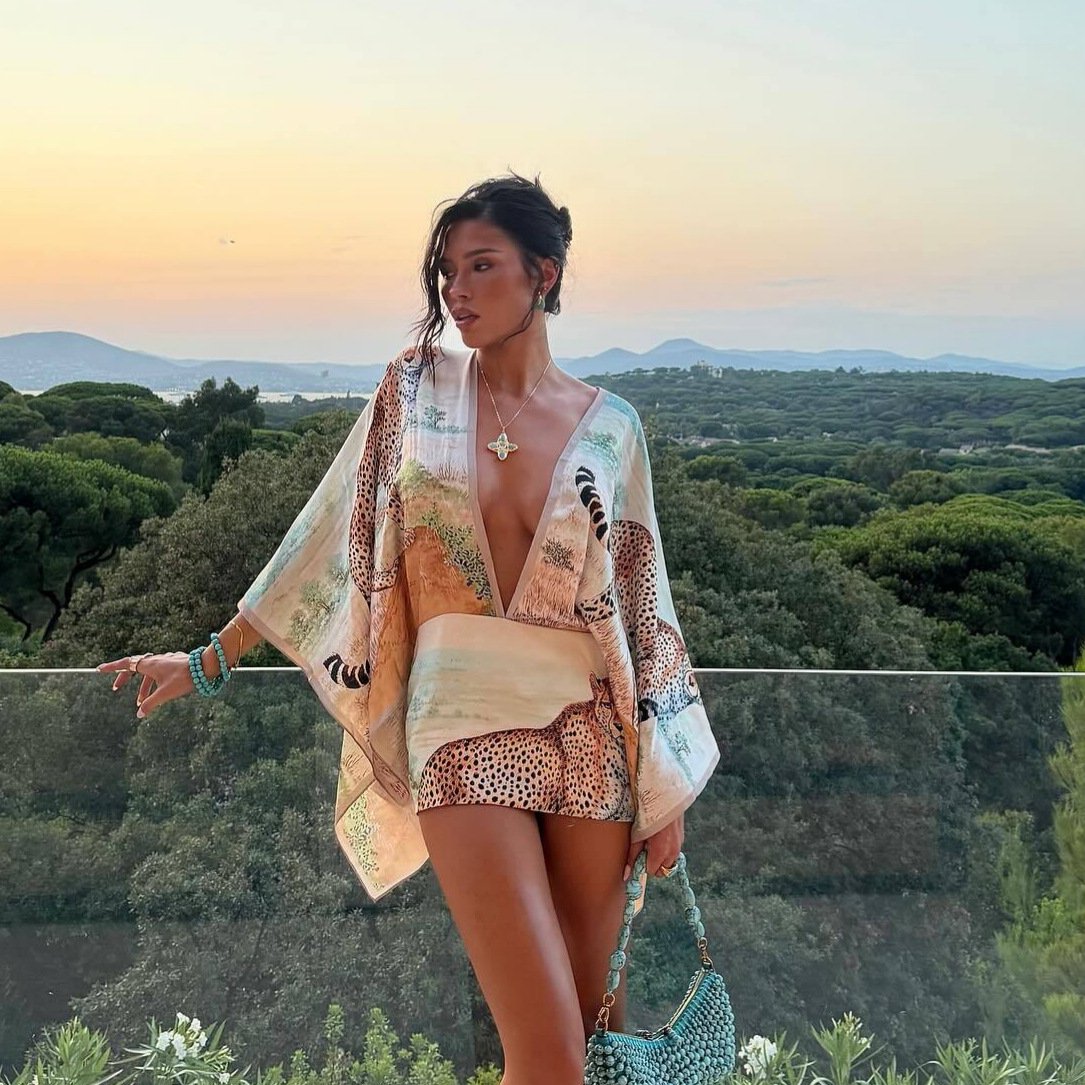 Sexy Floral V-Neck Mini Dress for Women