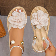Beige & Black Minimalist Flip-flops for Women