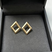 Gold Geometric Rhombus Earrings for Women