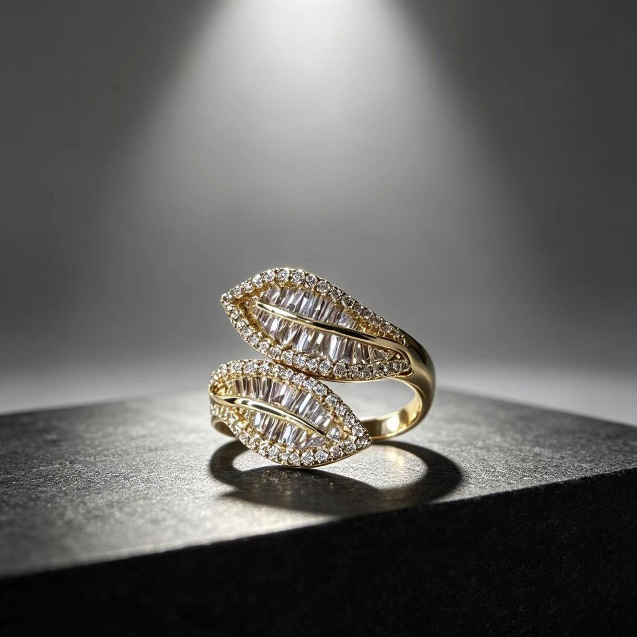 Gold Geometric Women's Adjustable Ring