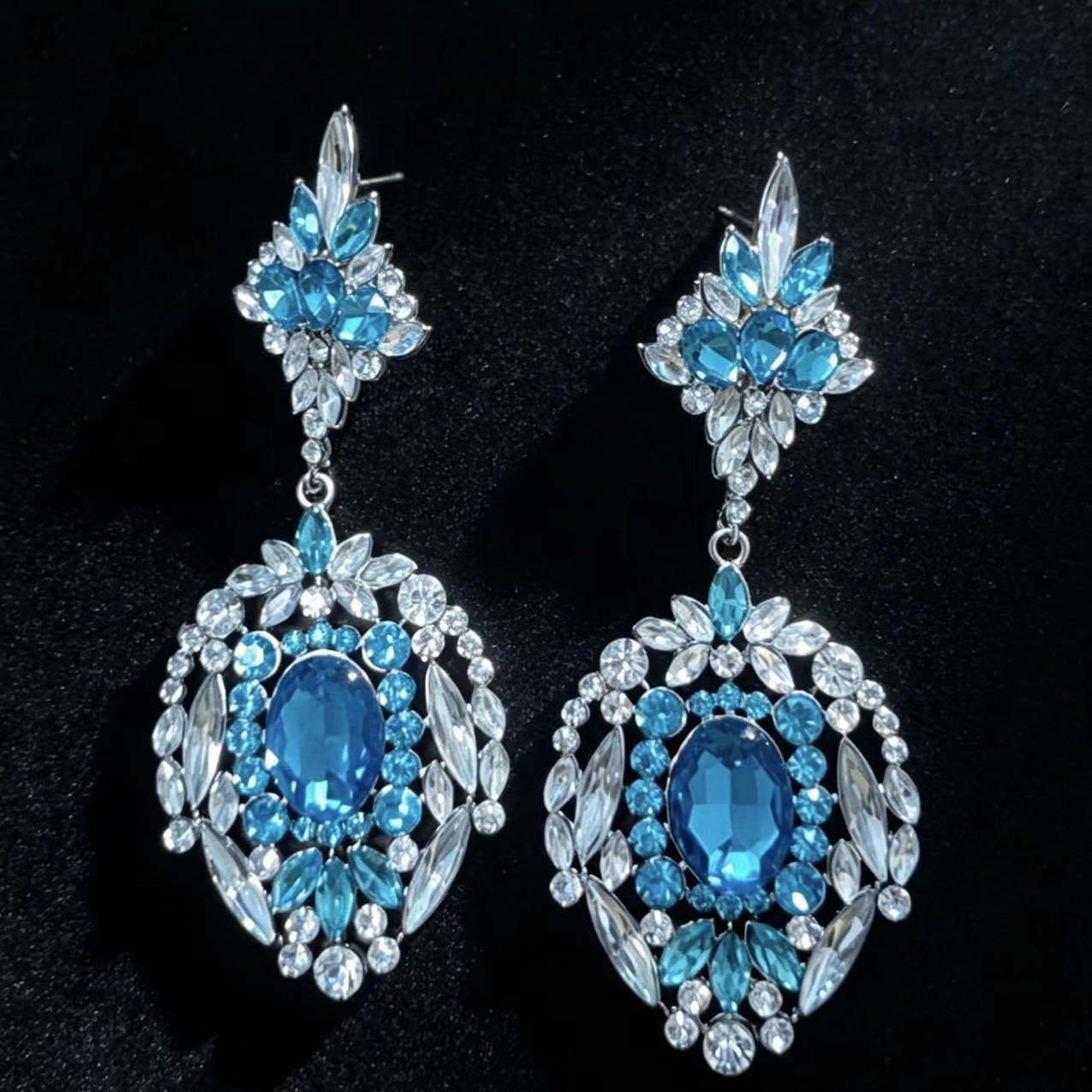 Stunning Marquise-cut Diamond Long Earrings for Women