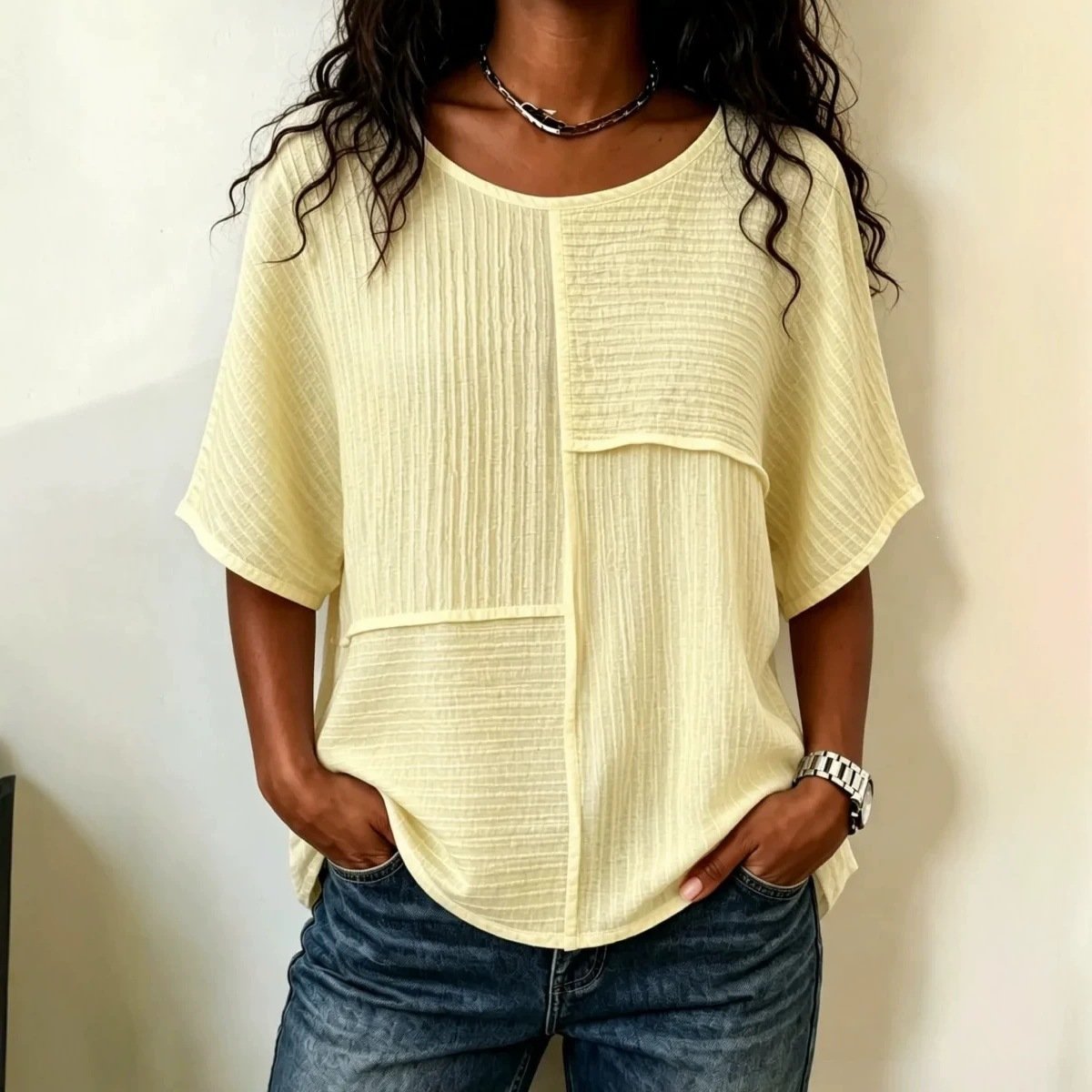 Casual Patchwork Tee for Women