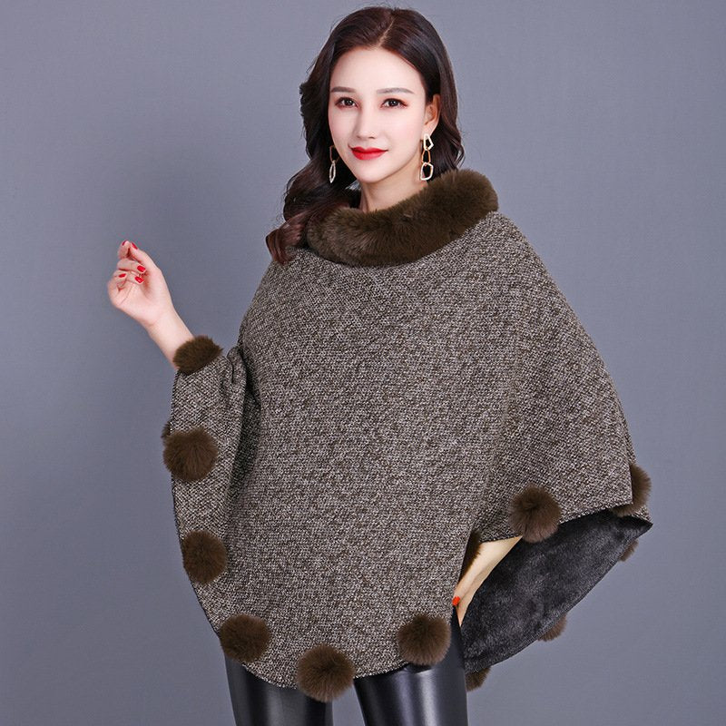 Warm Furry Shawl Cape
