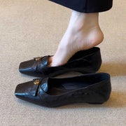 Retro Chic Peep-toe Flats